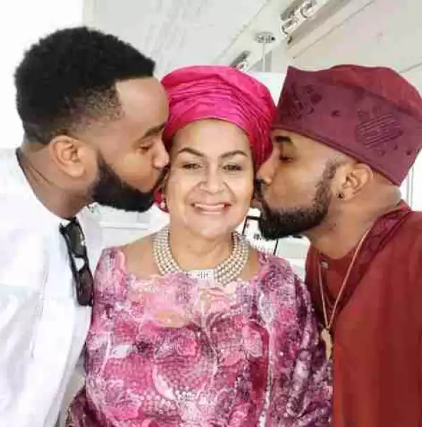 Checkout This Adorable Photo Of BankyW, His Mum And Younger Brother
